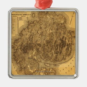 Mount Desert IslandPanoramic Map Metal Ornament