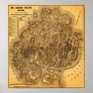 Mount Desert IslandPanoramic Map Poster