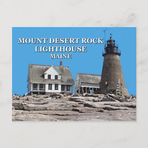 Mount Desert Rock Lighthouse Maine Postcard