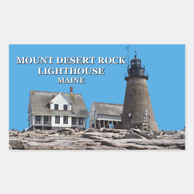 Mount Desert Rock Lighthouse, Maine Rectangular Sticker (Front)