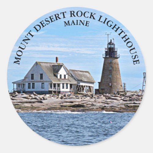 Mount Desert Rock Lighthouse Maine Round Stickers