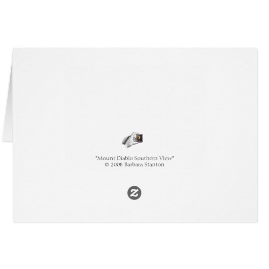 "Mount Diablo Southern View" Blank Note Card (Back Horizontal)