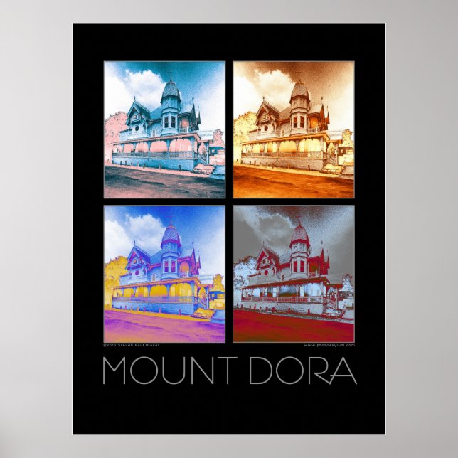 Mount Dora Fine Art Poster - Solarized (Front)