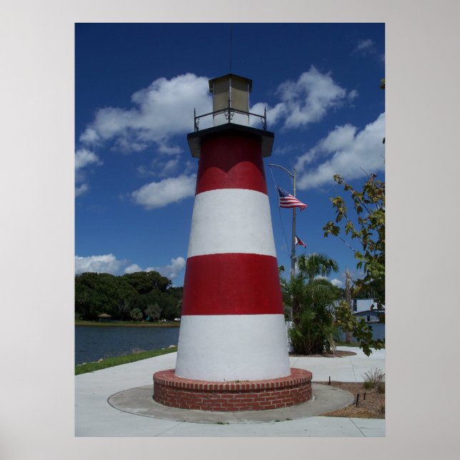 Mount Dora Florida Lighthouse Lake Marker Poster (Front)
