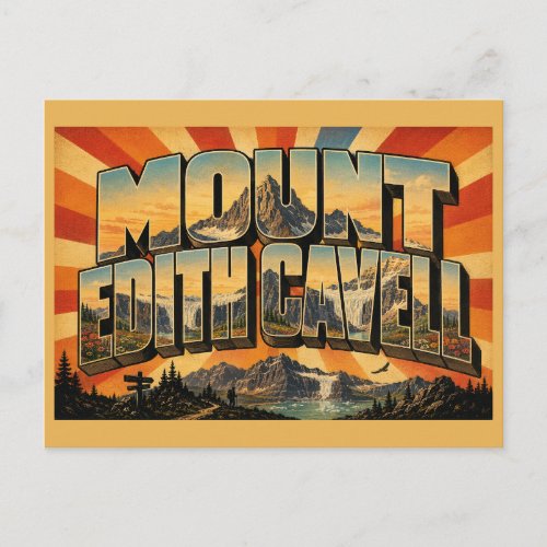 Mount Edith Cavell Glacier Meadow Lake Art Postcard