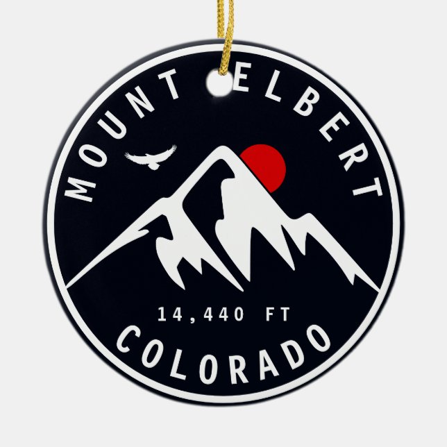 Mount Elbert - Colorado 14ers fourteener Ceramic Ornament (Front)