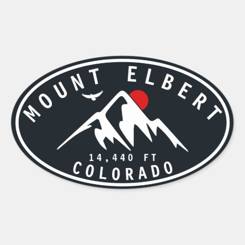 Mount Elbert _ Colorado 14ers fourteener Oval Sticker