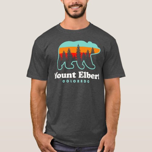 Mount Elbert Colorado Hike Bear Retro T_Shirt