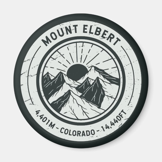 Mount Elbert Colorado Hiking Skiing Travel Magnet (Front)