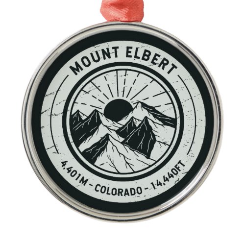 Mount Elbert Colorado Hiking Skiing Travel Metal Ornament