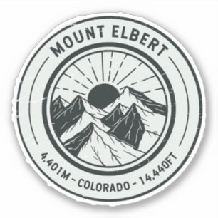 Mount Elbert Colorado Hiking Skiing Travel Sticker