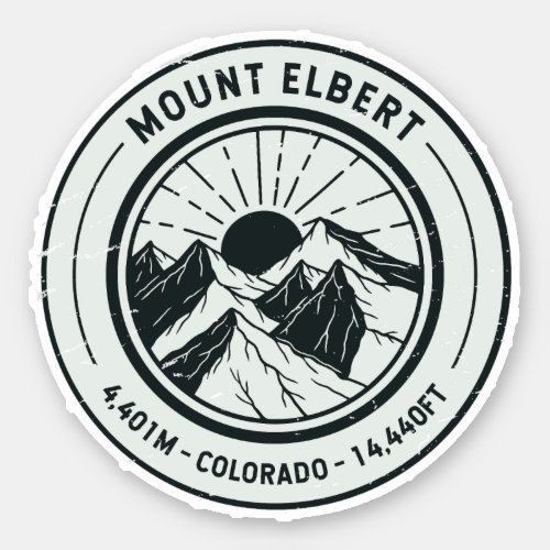 Mount Elbert Colorado Hiking Skiing Travel Sticker