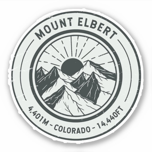 Mount Elbert Colorado Hiking Skiing Travel Sticker (Front)