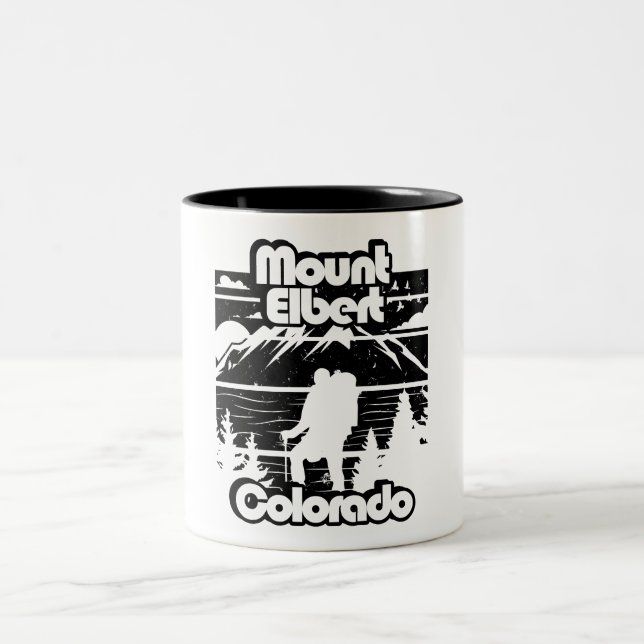 Mount Elbert Colorado Two-Tone Coffee Mug (Center)