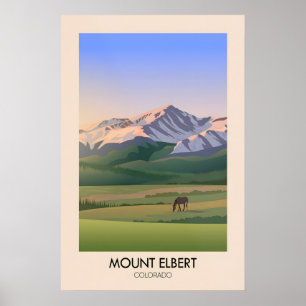 Mount Elbert Colorado USA Travel Poster