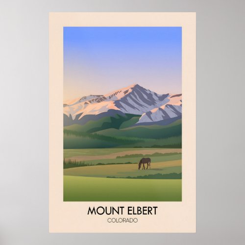 Mount Elbert Colorado USA Travel Poster