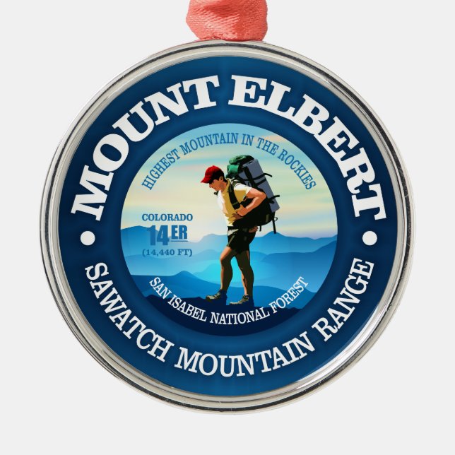 Mount Elbert (Hiker C) Metal Ornament (Front)