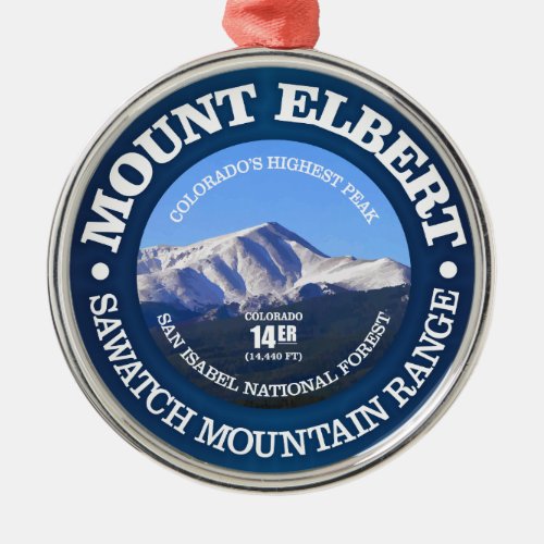 Mount Elbert Metal Ornament