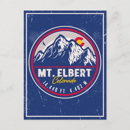 Mount Elbert Mount Elbert 14ers Retro Sunset Postcard