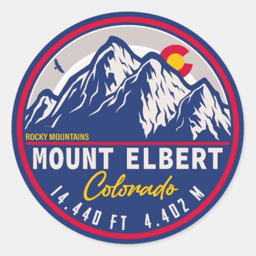 Mount Elbert Sawatch Range Colorado Classic Round Sticker