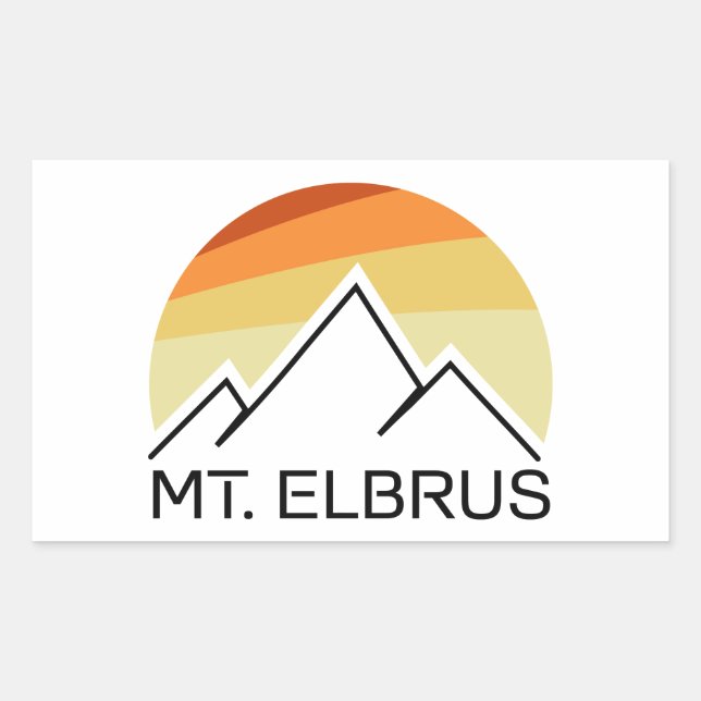 Mount Elbrus Russia Retro Rectangular Sticker (Front)