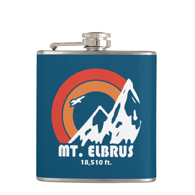 Mount Elbrus Russia Sun Eagle Flask (Front)