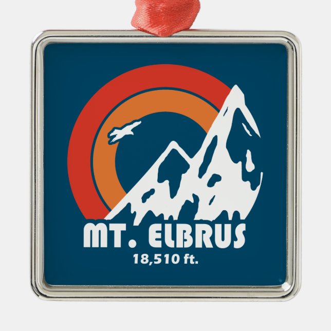 Mount Elbrus Russia Sun Eagle Metal Ornament (Front)