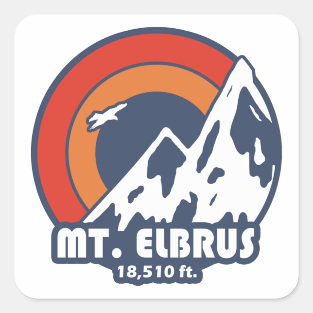 Mount Elbrus Russia Sun Eagle Square Sticker (Front)