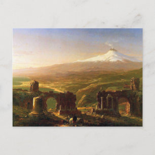 Mount Etna from Taormina, Volcano Ruins Postcard