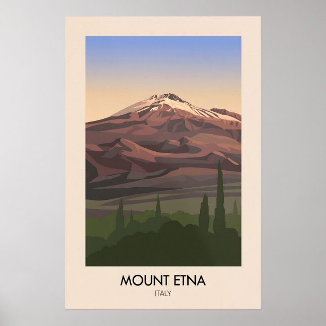Mount Etna Italy Travel Poster (Front)