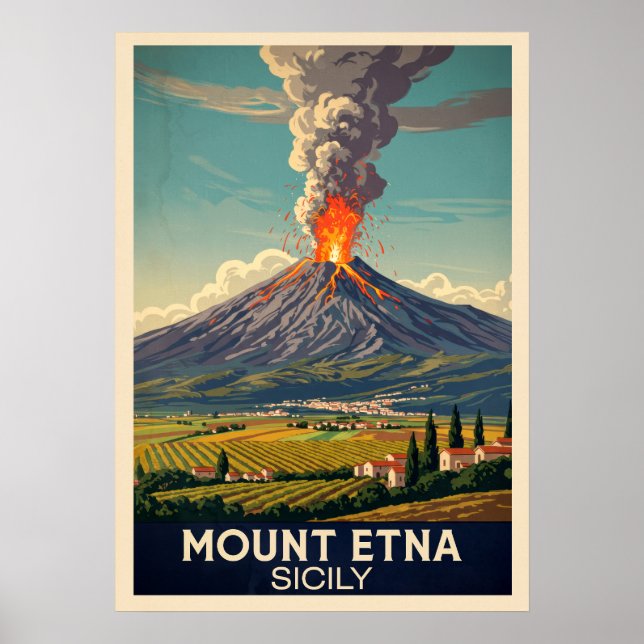Mount Etna Sicily V03 Poster (Front)