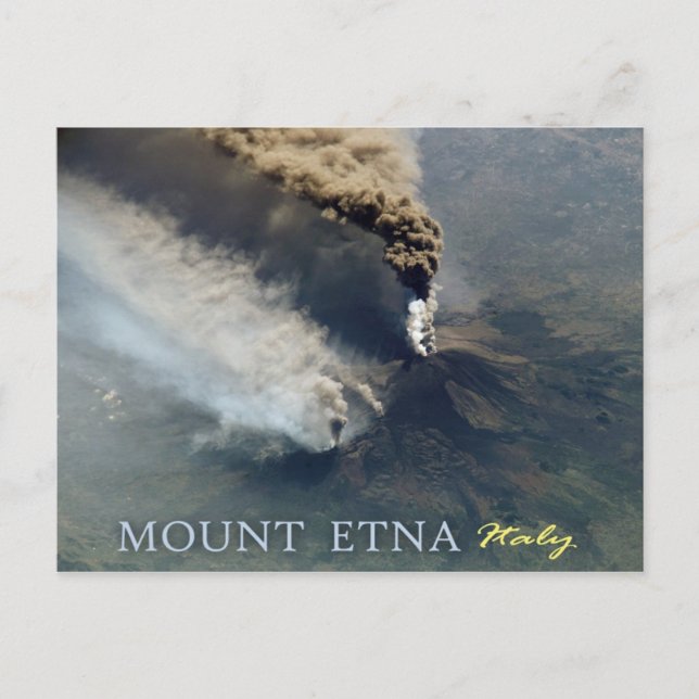 Mount Etna's Volcanic Eruption in 2002 Postcard (Front)
