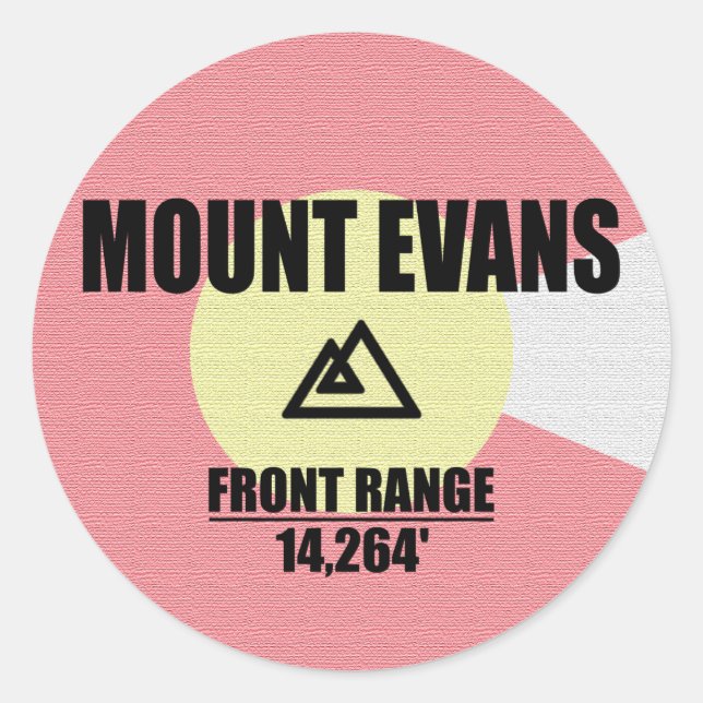 Mount Evans Classic Round Sticker (Front)