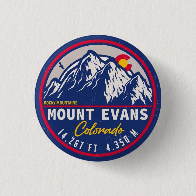 Mount Evans Wilderness 14er - Colorado mountains Button (Front)