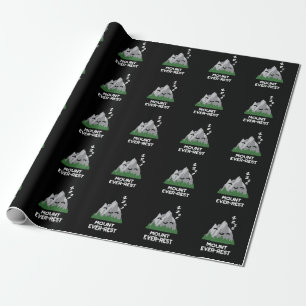 Mount Ever-rest Funny Mountain Pun Dark BG Wrapping Paper