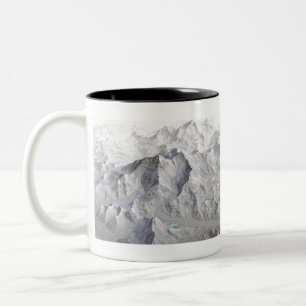 Mount Everest 3D Map No Labels Two-Tone Coffee Mug