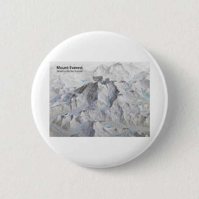 Mount Everest 3D Map with Labels Button (Front)