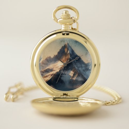 Mount Everest at Sunset Pocket Watch