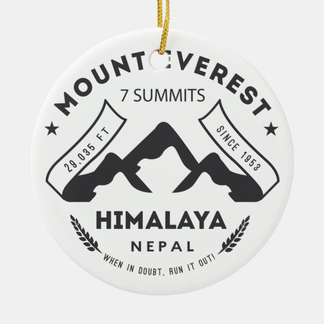 Mount Everest Ceramic Ornament (Front)