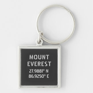 Mount Everest Latitude Longitude Keychain