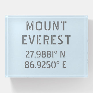 Mount Everest Latitude Longitude  Paperweight