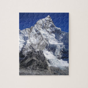 mount Everest mountains abstract blue Jigsaw Puzzle