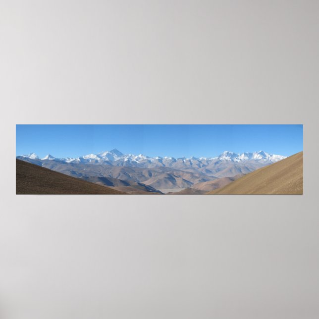 Mount Everest Panorama Huge High Resolution Poster (Front)