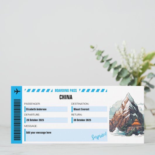 Mount Everest Surprise Trip Ticket (Standing Front)
