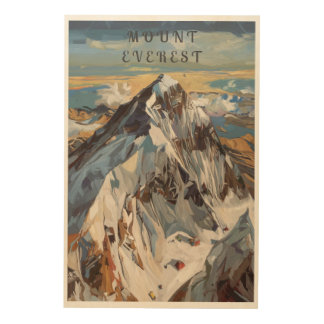 Mount Everest Top View Wood Wall Art