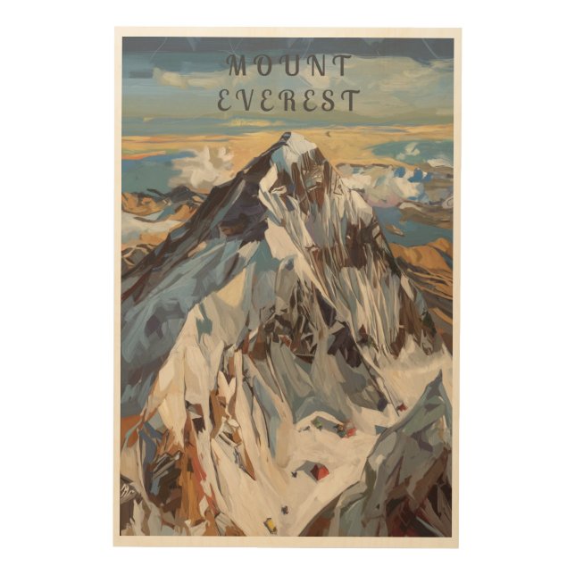 Mount Everest Top View Wood Wall Art (Front)