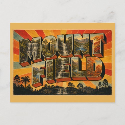 Mount Field National Park TAS Vintage Travel Art Postcard
