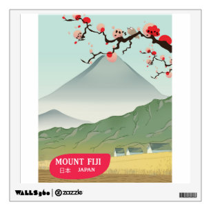 mount fiji Japan vintage travel print Wall Sticker