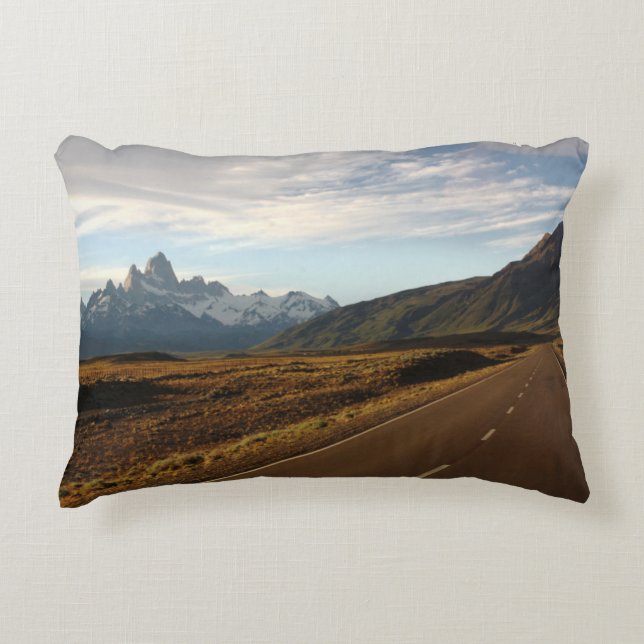 Mount Fitz Roy And Mount Cerro Torre Decorative Pillow (Front)