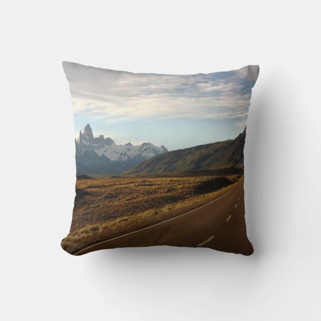 Mount Fitz Roy And Mount Cerro Torre Throw Pillow (Front)